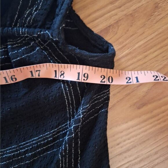 Loft Womens Babydoll Top Black Plaid Cap Sleeve Flowy Whimsigoth Small - Picture 8 of 9